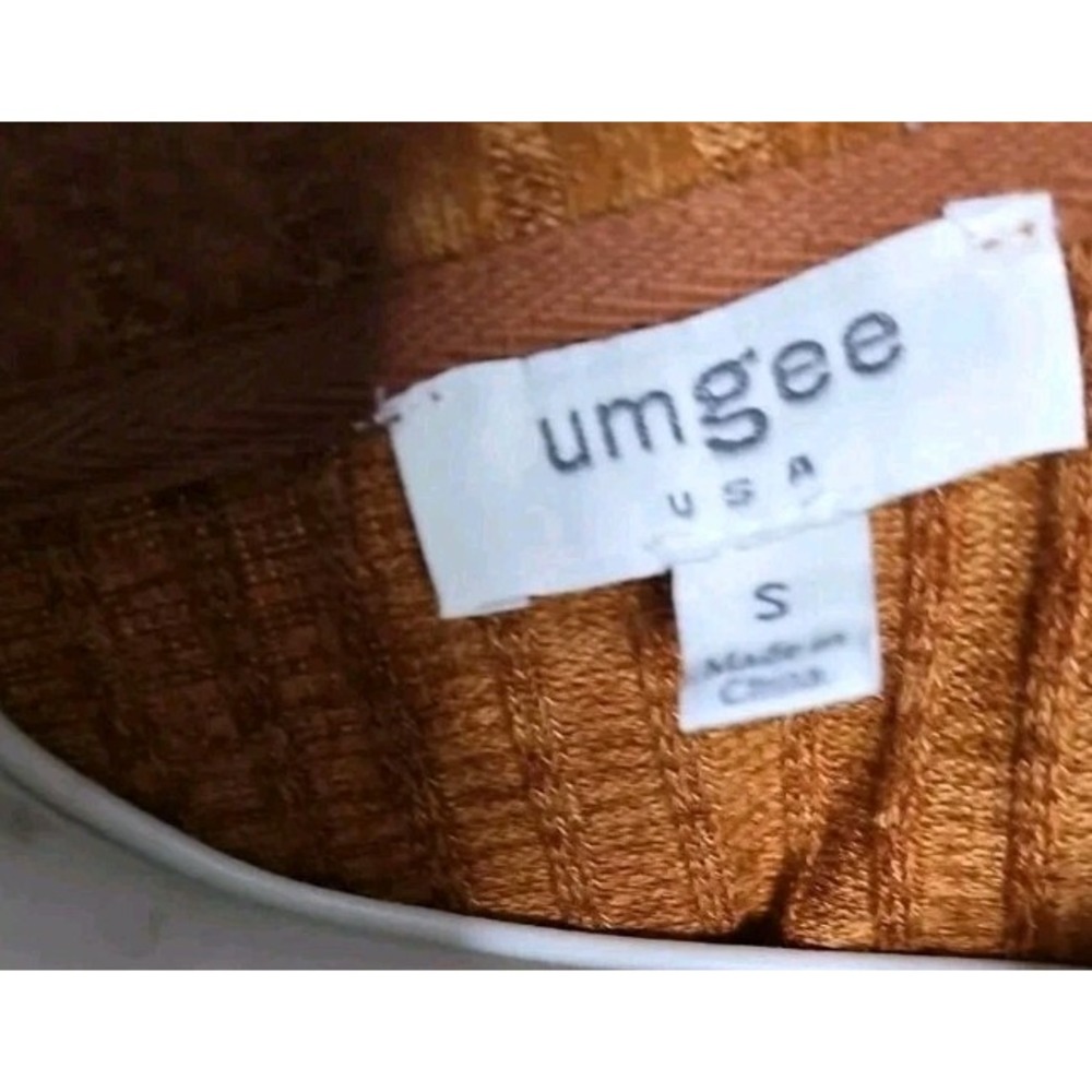 Umgee USA Fall Burnt Orange Ribbed Boho Knit Tunic Top 3/4 Sleeve Women's Size S - Picture 3 of 3